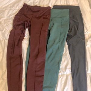Red, Green and black leggings